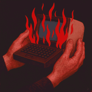 Burning computer composite